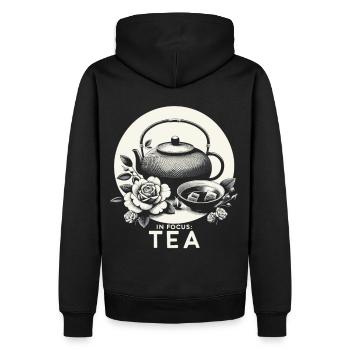 Moderne Teezeit: Asiatisch & Elegant - Männer Premium Bio Hoodie - Schwarz - Hinten - Nico (187cm)