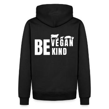 Be Vegan Be Kind Animal Love Veganism - Männer Premium Bio Hoodie - Schwarz - Hinten - Nico (187cm)