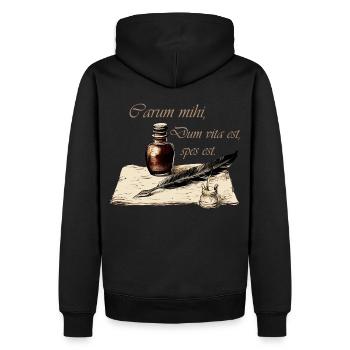 While There Is Life There Is Hope Quill Pen Old Ce - Männer Premium Bio Hoodie - Schwarz - Hinten - Nico (187cm)