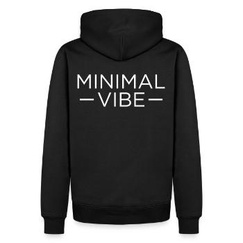 Minimal Vibe Minimalistic Simplicity Minimalism - Männer Premium Bio Hoodie - Schwarz - Hinten - Nico (187cm)