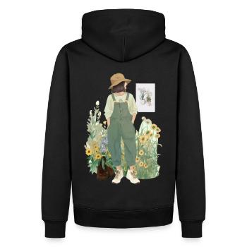 Cottagecore Lifestyle Countryside Naturecore Aesth - Männer Premium Bio Hoodie - Schwarz - Hinten - Nico (187cm)
