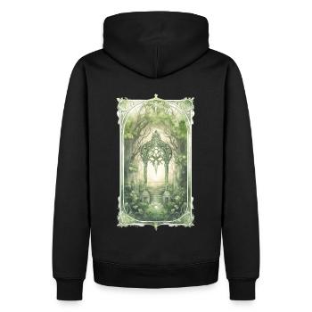 Ethereal Garden Cottagecore Aesthetic Goblincore T - Männer Premium Bio Hoodie - Schwarz - Hinten - Nico (187cm)