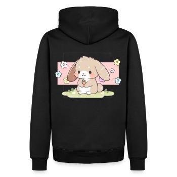 Kawaii Bunny Pastel Sweet Chibi Bunny Cute Aesthet - Männer Premium Bio Hoodie - Schwarz - Hinten - Nico (187cm)