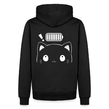 Yume Kawaii Neko Battery Icon Cute Minimalist Aest - Männer Premium Bio Hoodie - Schwarz - Hinten - Nico (187cm)