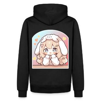 Kawaii Bunny Chibi Girl Sweet Decora Pastel Cute A - Männer Premium Bio Hoodie - Schwarz - Hinten - Nico (187cm)
