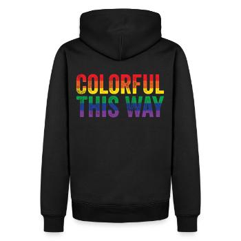 Colorful This Way Rainbow Love LGBT Pride - Männer Premium Bio Hoodie - Schwarz - Hinten - Nico (187cm)