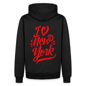 I Love New York City Big Apple USA America - Men’s Premium Organic Hoodie - black - Back - Nico (187cm)