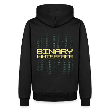 Binary Whisperer Funny Programming Coding Quote - Männer Premium Bio Hoodie - Schwarz - Hinten - Nico (187cm)