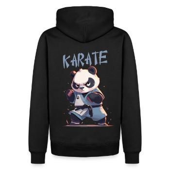 Lustiger japanischer Karate Panda Kawaii Karateka - Männer Premium Bio Hoodie - Schwarz - Hinten - Nico (187cm)