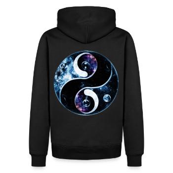 Yin Yang - Sweat à capuche Premium bio Homme - noir - Dos - Nico (187cm)