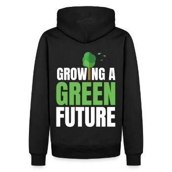 Growing a Green Future Environmental Protection Ea - Männer Premium Bio Hoodie - Schwarz - Hinten - Nico (187cm)