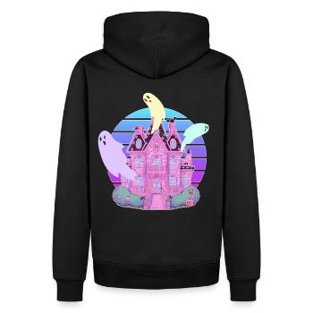 Pastel Haunted House Ghost Vaporwave Sweet Goth Ha - Männer Premium Bio Hoodie - Schwarz - Hinten - Nico (187cm)