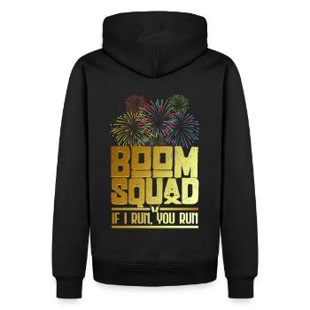 Big Boom Squad Feux d’artifice Réveillon du Nouvel An Fête du Nouvel An - Sweat à capuche Premium bio Homme - noir - Dos - Nico (187cm)
