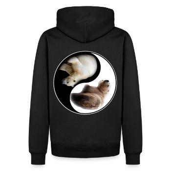 Ours Yin Yang - Sweat à capuche Premium bio Homme - noir - Dos - Nico (187cm)