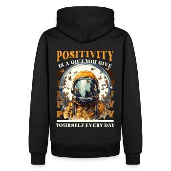 Butterflies Astronaut Inspirational Positive Kindn - Männer Premium Bio Hoodie - Schwarz - Hinten - Nico (187cm)
