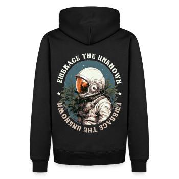 Embrace The Unknown Confidence Growth Mindset Astr - Männer Premium Bio Hoodie - Schwarz - Hinten - Nico (187cm)