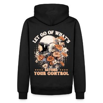 Wildflower Space Helmet Astronaut Positive Mindset - Männer Premium Bio Hoodie - Schwarz - Hinten - Nico (187cm)