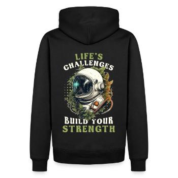 Spaceman Helmet Mindfulness Quote Astronaut Aesthe - Männer Premium Bio Hoodie - Schwarz - Hinten - Nico (187cm)