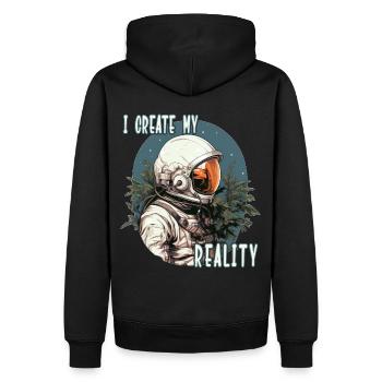 Positive Affirmation Floral Astronaut Space Lover - Männer Premium Bio Hoodie - Schwarz - Hinten - Nico (187cm)