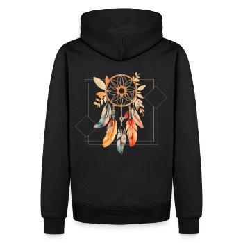 Feather Dream Catcher National Indigenous Peoples - Männer Premium Bio Hoodie - Schwarz - Hinten - Nico (187cm)