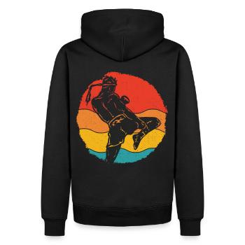 Muay Thaï - Sweat à capuche Premium bio Homme - noir - Dos - Nico (187cm)
