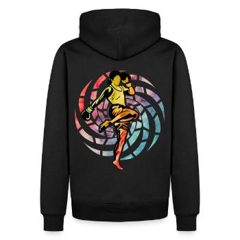 Muay Thai Femme - Sweat à capuche Premium bio Homme - noir - Dos - Nico (187cm)