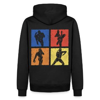 Muay Thaï - Sweat à capuche Premium bio Homme - noir - Dos - Nico (187cm)