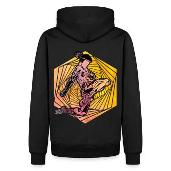 Muay Thaï - Sweat à capuche Premium bio Homme - noir - Dos - Nico (187cm)