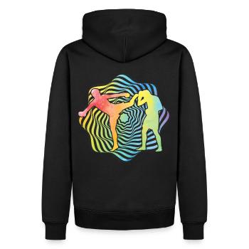 Muay Thaï - Sweat à capuche Premium bio Homme - noir - Dos - Nico (187cm)