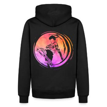 Muay Thaï - Sweat à capuche Premium bio Homme - noir - Dos - Nico (187cm)