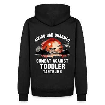 Aikido Papa unbewaffneter Kampf gegen Wutanfälle bei Kleinkindern - Männer Premium Bio Hoodie - Schwarz - Hinten - Nico (187cm)