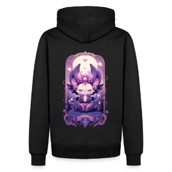 Cute Pastel Goth Bat Spooky Kawaii Anime Halloween - Männer Premium Bio Hoodie - Schwarz - Hinten - Nico (187cm)
