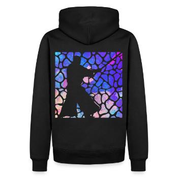 Aikido - Männer Premium Bio Hoodie - Schwarz - Hinten - Nico (187cm)