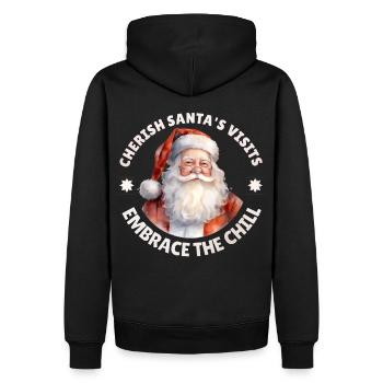 Cherish Santa's Visits Embrace The Chill Xmas Sant - Männer Premium Bio Hoodie - Schwarz - Hinten - Nico (187cm)