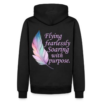 Flying Fearlessly Soaring With Purpose Pastel Boho - Männer Premium Bio Hoodie - Schwarz - Hinten - Nico (187cm)