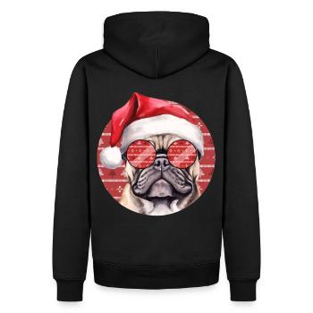 Pug With Glasses Christmas Holiday Season Dog Love - Männer Premium Bio Hoodie - Schwarz - Hinten - Nico (187cm)