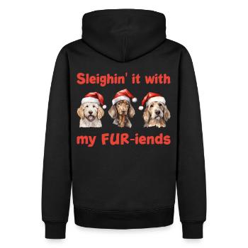 Sleighin' It With My Fur-iends Cute Dogs Christmas - Männer Premium Bio Hoodie - Schwarz - Hinten - Nico (187cm)