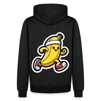Banane à un rythme de course - Sweat à capuche Premium bio Homme - noir - Dos - Nico (187cm)