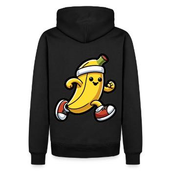 Banane à un rythme de course - Sweat à capuche Premium bio Homme - noir - Dos - Nico (187cm)