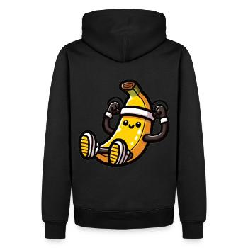 La banane sportive fait des croquants - Sweat à capuche Premium bio Homme - noir - Dos - Nico (187cm)