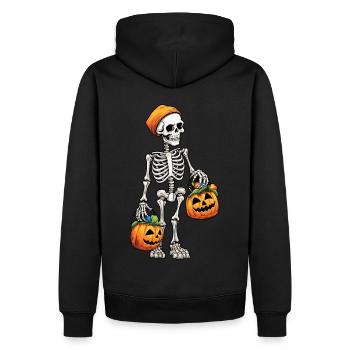 Halloween Skeleton Jack O Lantern Pumpkin - Männer Premium Bio Hoodie - Schwarz - Hinten - Nico (187cm)