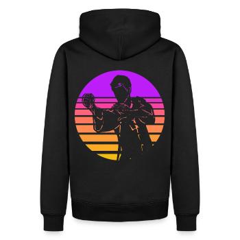 Wing Chun - Sweat à capuche Premium bio Homme - noir - Dos - Nico (187cm)