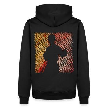 Wing Chun - Sweat à capuche Premium bio Homme - noir - Dos - Nico (187cm)