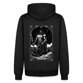 Poseidon Sea Goddesses Tarot Card Trident Greek Go - Männer Premium Bio Hoodie - Schwarz - Hinten - Nico (187cm)