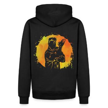 Wing Chun - Sweat à capuche Premium bio Homme - noir - Dos - Nico (187cm)