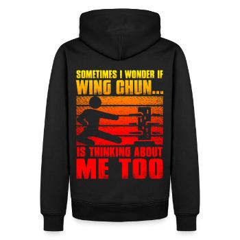 Sometimes I wonder if Wing Chun is thinking about - Men’s Premium Organic Hoodie - black - Back - Nico (187cm)