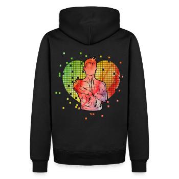 Wing Chun - Sweat à capuche Premium bio Homme - noir - Dos - Nico (187cm)