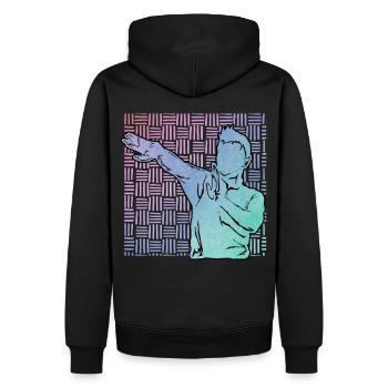 Wing Chun - Sweat à capuche Premium bio Homme - noir - Dos - Nico (187cm)