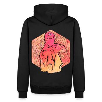Wing Chun - Sweat à capuche Premium bio Homme - noir - Dos - Nico (187cm)