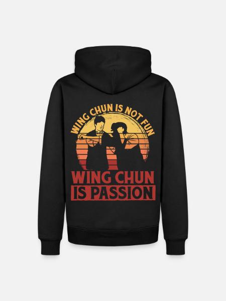 Wing Chun macht keinen Spaß Wing Chun ist Leidenschaft - Männer Premium Bio Hoodie - Schwarz